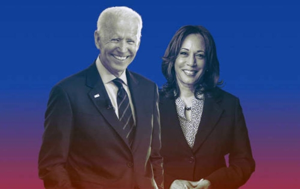 Joe Biden and his newly named running mate, Sen. Kamala Harris seen in this file photo. — courtesy Twitter