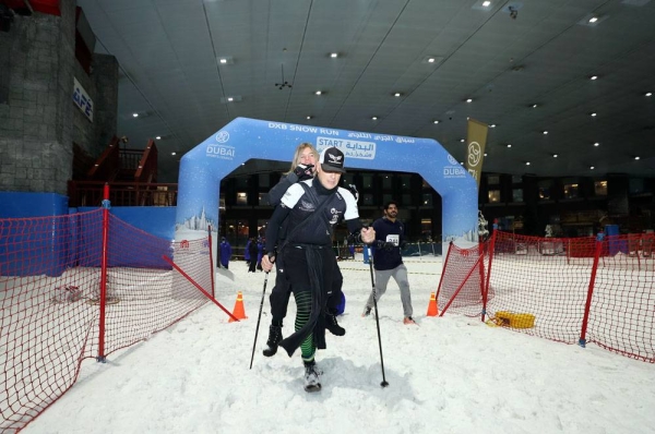 Buti Al Nuaimi of the UAE and Pia Hansske of Germany were fastest in their respective categories in the DXB Snow Run at Ski Dubai, Mall of the Emirates, on Friday morning.