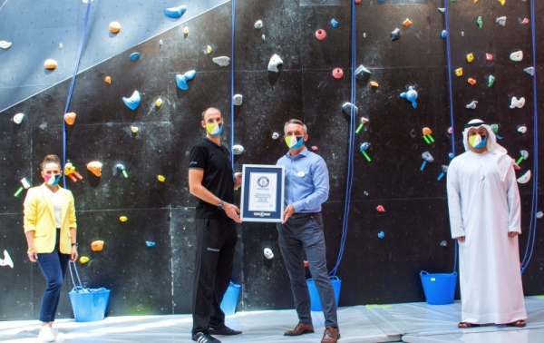 CLYMB Abu Dhabi, the new sports and leisure attraction on Yas Island, has been awarded two Guinness World Records titles for the world’s largest indoor skydiving wind tunnel at 10 meters in diameter and 54.6 meters high, and the world’s tallest indoor artificial climbing wall reaching 42.16 meters.— WAM photos
