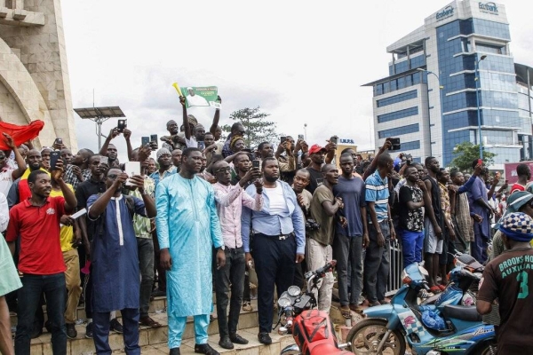 Malians celebrating in Bamako on Tuesday. — Courtesy photo
