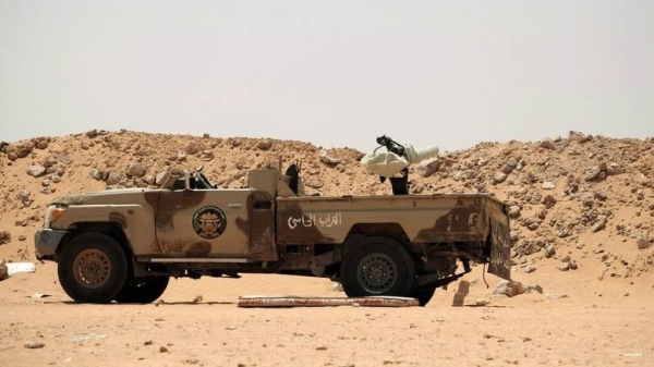 A military vehicle belonging to the Libyan National Army (LNA) commanded by Khalifa Haftar is seen at one of their sites in west of Sirte, Libya. — Courtesy photo