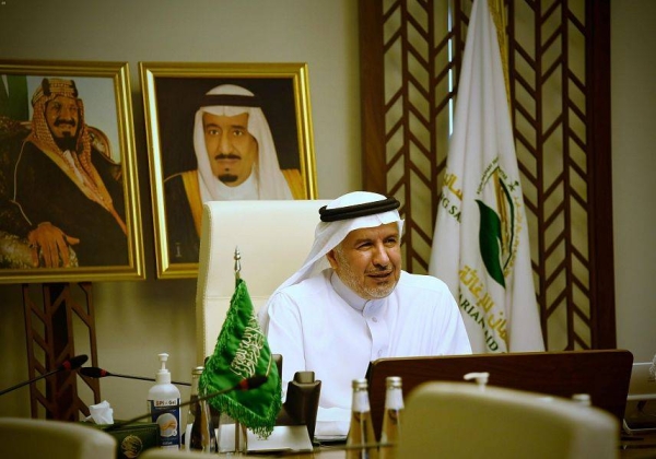  Supervisor-General of the King Salman Humanitarian Aid and Relief Center (KSRelief), Abdullah Al-Rabeeah, held a virtual meeting on Tuesday with the Director-General of Abu Dhabi Fund for Development Mohammed Saif Al-Suwaidi. — SPA photos