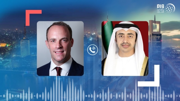 United Arab Emirates Foreign Minister Sheikh Abdullah bin Zayed Al Nahyan and British Secretary of State held on Thursday telephone talks. — WAM photo