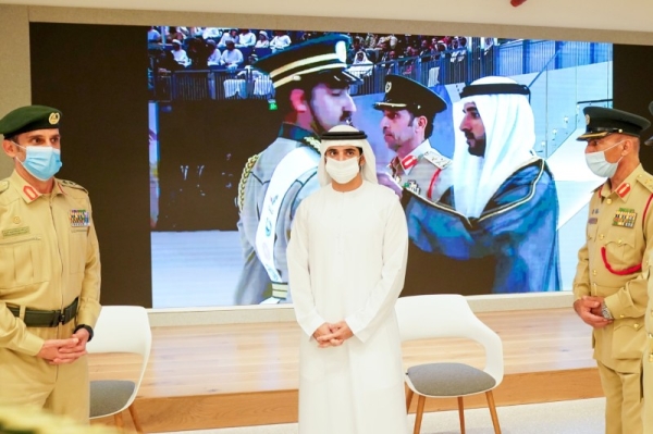 heikh Hamdan Bin Mohammed bin Rashid Al Maktoum, the crown prince of Dubai, met with the first batch of 29 female cadets graduating from Dubai Police Academy during an event here on Friday. — WAM photos