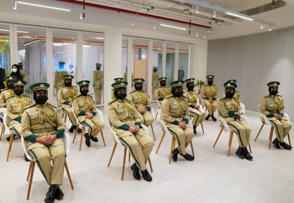 heikh Hamdan Bin Mohammed bin Rashid Al Maktoum, the crown prince of Dubai, met with the first batch of 29 female cadets graduating from Dubai Police Academy during an event here on Friday. — WAM photos