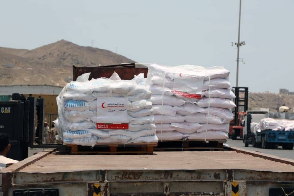Some of the supplies delivered by the UAE aid ship. — Photo courtesy WAM
