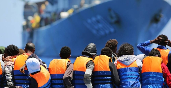 
File photo shows migrants crossing the Mediterranean Sea are rescued by a Belgian ship. — courtesy Frontex/Francesco Malavolta