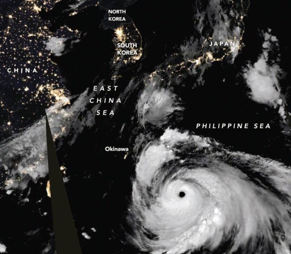 Typhoon Haishen barreling toward Japan.
