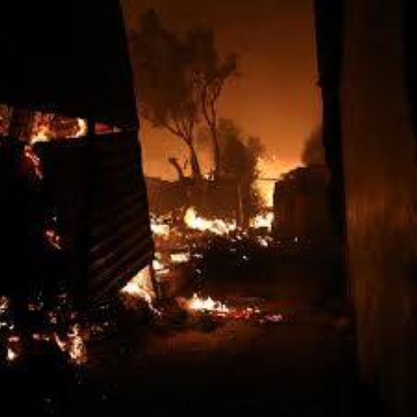 Several people were injured from smoke exposure as they evacuated the Moria camp. — Courtesy photo
