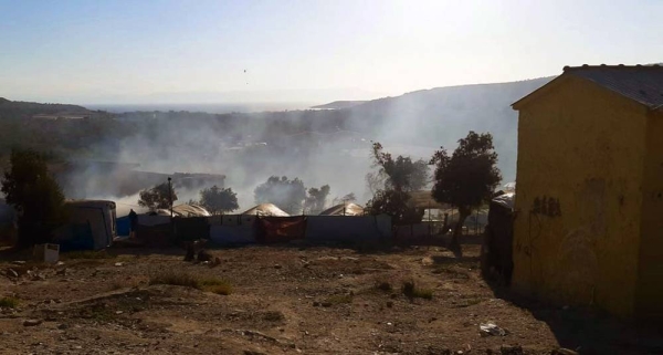 Fire damage at the Registration and Identification Centre at Moria Refugee Camp in Lesvos, Greece. — courtesy UNHCR