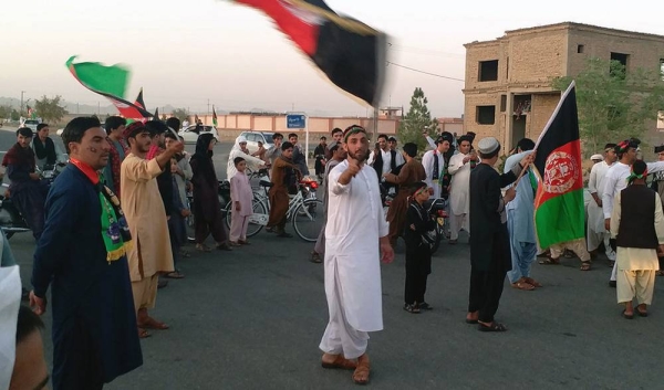 
The 100th anniversary of Afghanistan’s Independence was celebrated in Kandahar and across the country in August 2019 with hundreds of people taking to the streets with Afghan flags. — courtesy UNAMA/Mujeeb Rahman