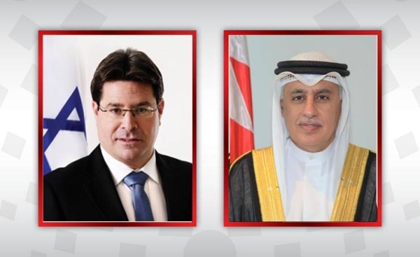 Industry, Commerce and Tourism Minister Zayed bin Rashid Al Zayani, right, and Israel’s Regional Cooperation Minister Ofir Akunis have exchanged congratulations on the peace declaration between the two countries, the Bahrain News Agency reported on Monday. — Courtesy photo
