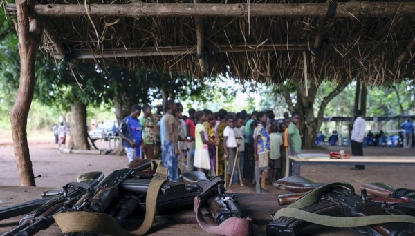 File photo shows firearms laid down by child soldiers associated with armed groups in South Sudan. — courtesy UNICEF/Rich