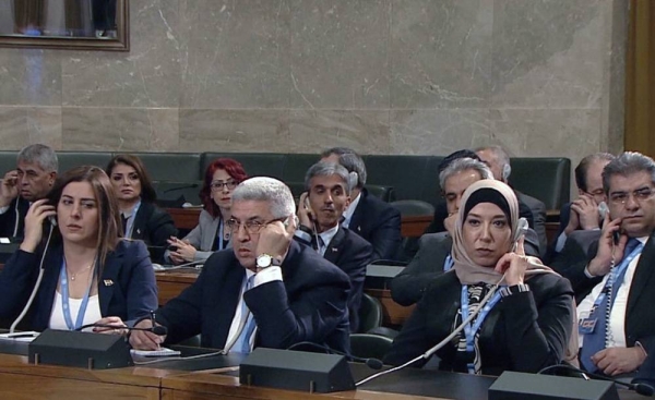 
File photo features members of the Syrian Constitutional Committee in the Council Chamber at the United Nations in Geneva. — courtesy UNIFEED