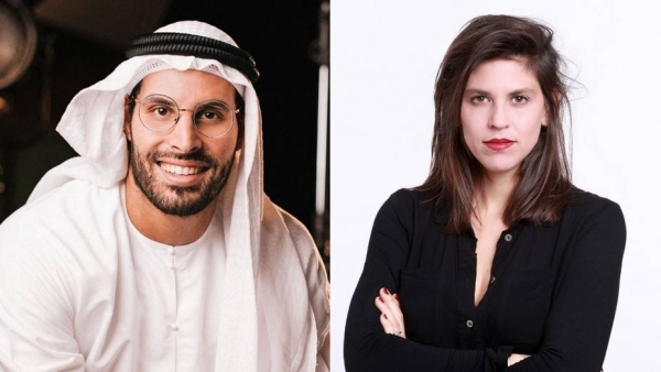 Mohamed Al Mubarak, the chairman of twofour54 and Image Nation Abu Dhabi, left, and Lisa Shiloach-Uzrad, the executive director of the Israel Film Fund