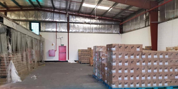 The unlicensed warehouse that was shut in Jeddah. — Courtesy photo