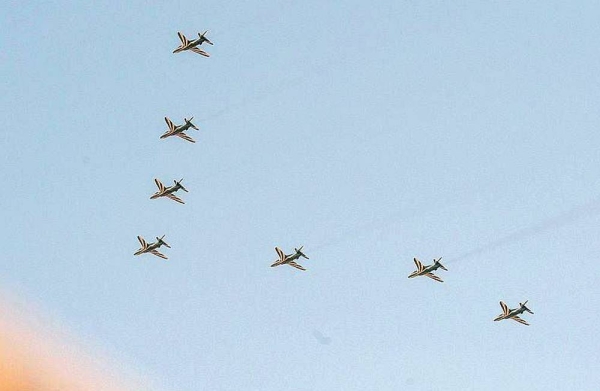The air show, which is the largest ever for the National Day celebrations, witnessed the participation of scores of military and civilian aircraft.
