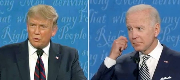  President Donald Trump and Democratic rival Joe Biden during the first presidential debate.