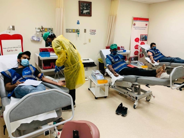 A blood donation camp was held at King Abdulaziz University Hospital in Jeddah on the occasion of Saudi National Day.

