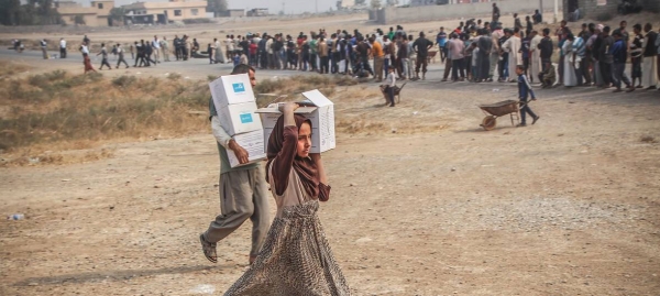 Humanitarian partners distribute emergency assistance in Ibrahim Khalil village in Iraq in this file picture. — Courtesy photo