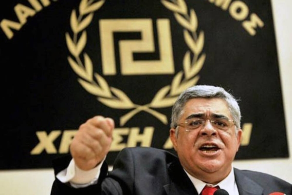 File photo of Nikos Michaloliakos, the leader of the Greek neo-Nazi Golden Dawn party.