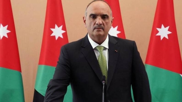 A handout picture released by the Jordanian Royal Palace on Monday shows Bisher Al-Khaswaneh being sworn in as the new Prime Minister of Jordan.