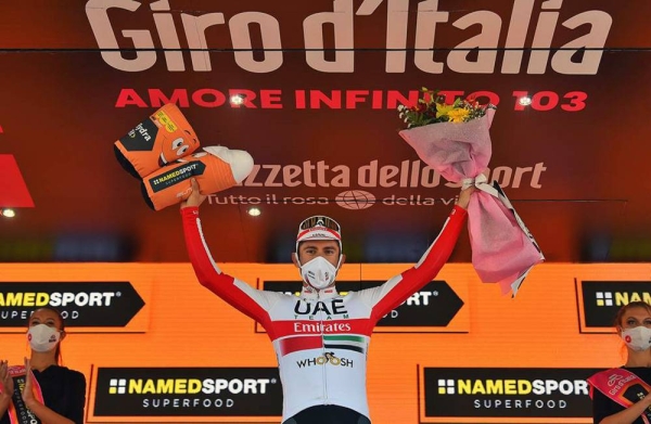 Italian Diego Ulissi takes his second win of this year’s Giro d’Italia ahead of race leader Joao Almeida.