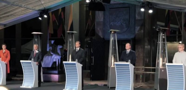 Lithuanian leaders during a debate prior to the polls.
