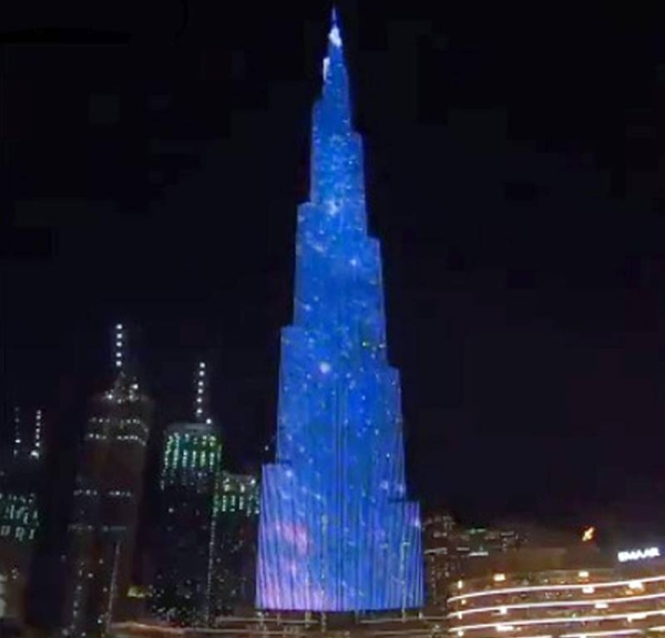 The world’s tallest building, Burj Khalifa in Dubai lit up to mark the 20th anniversary of the adoption of United Nations Security Council resolution 1325 (2000) on Women, Peace and Security.