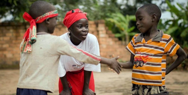 File photo shows school children take part in an activity to raise awareness about peacebuilding, with support from UNICEF's Learning for Peace program. — courtesy UNICEF