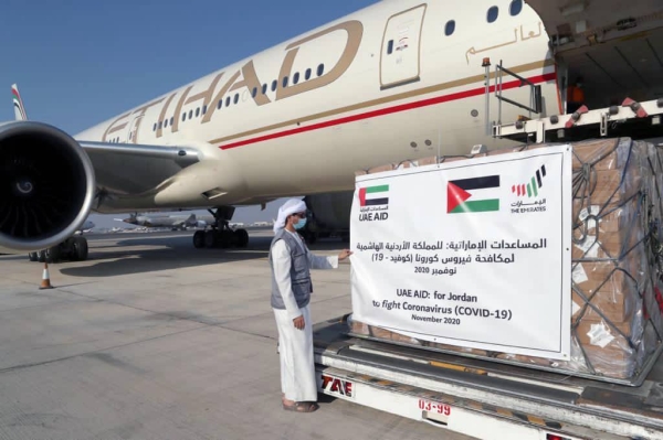 UAE sends third medical aid flight to Jordan in fight against COVID-19