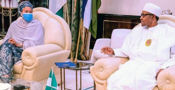 
Amina Mohammed, UN deputy secretary-general (left), meets the Nigerian President Muhammadu Buhari in the capital, Abuja. — courtesy United Nations
