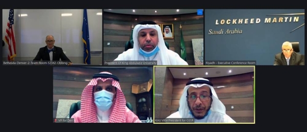 Prof. Dr. Abdulrahman Al Youbi, president of King Abdulaziz University, and Dr. Lawrence Schuette, director of Global Science & Technology, Lockheed Martin Corporation, signed the International master research agreement during a virtual ceremony n Monday.