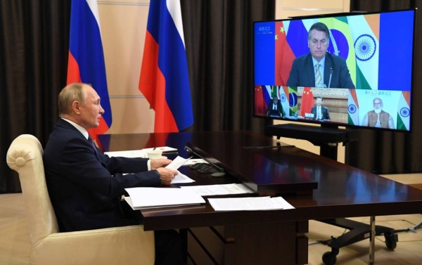President of Russia Vladimir Putin takes part in the XII BRICS Summit via videoconference on Tuesday. — courtesy Aleksey Nikolskyi / Sputnik