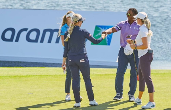 Golf Saudi CEO Majed Al Sorour (second right) is behind the scheme