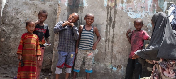 Children wait to be vaccinated against polio in the back streets of Mogadishu, Somalia, in this file photo. — Courtesy photo