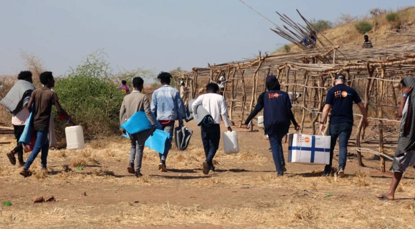 A woman receives health services at a transit point in Hamdayet, Sudan. — courtesy UNFPA Sudan/Sufian Abdul-Mout