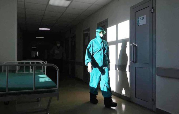 A Russian health worker seen in a hospital ward. — courtesy Tass