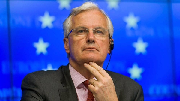 File photo of EU's chief Brexit negotiator Michel Barnier. Branier arrived in London for another round of Brexit talks with his UK counterpart David Frost.