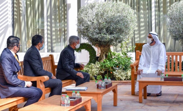 Sheikh Mohammed Bin Rashid Al Maktoum, vice president, prime minister and ruler of Dubai, on Sunday met with Indian Minister of External Affairs Subrahmanyam Jaishankar,