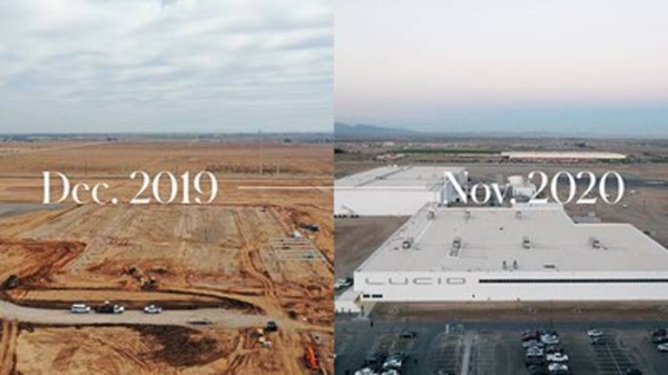 Lucid Motors broke ground on the first greenfield, dedicated electric vehicle factory built in North America less than a year ago, with the innovative AMP-1 factory now standing ready to start production of the next-generation EV, Lucid Air, in just a few months.