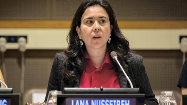 Lana Nusseibeh, Ambassador and Permanent Representative of the UAE to the UN, is seen in this file courtesy picture. 