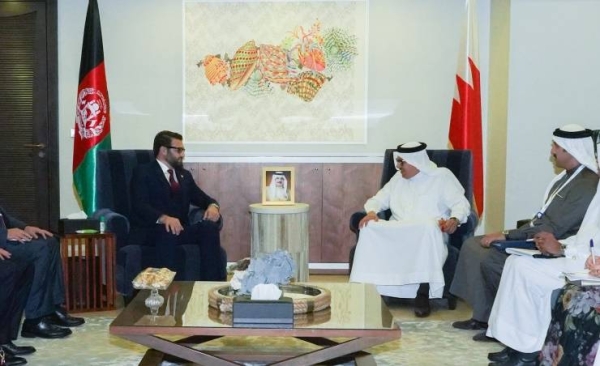 Bahrain's Foreign Minister Dr. Abdullatif bin Rashid Al-Zayani met on Friday with Afghanistan's National Security Adviser Dr. Hamdullah Mohib on the sidelines of the Manama Dialogue.