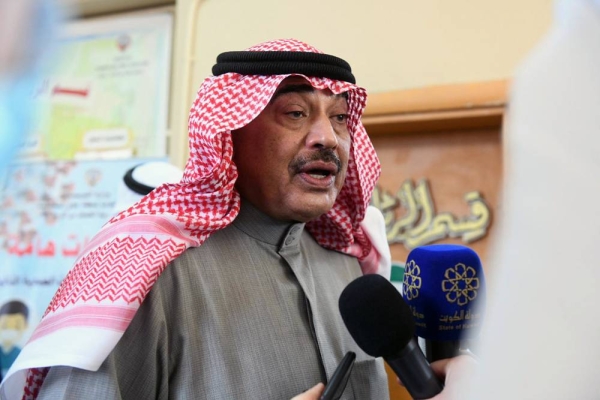 Prime Minister Sheikh Sabah Khaled Al-Hamad Al-Sabah, seen speaking to reporters while visiting Khabab Ibn Al-Arat school in Jabriya, said he was satisfied with medical preparations for Saturday's parliamentary elections, which 
