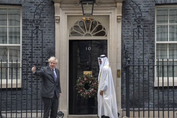Abu Dhabi Crown Prince Sheikh Mohamed bin Zayed Al Nahyan met here on Thursday with British Prime Minister Boris Johnson. — WAM photos