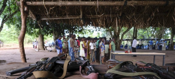 Firearms laid down by child soldiers associated with armed groups in South Sudan. — Courtesy photo
