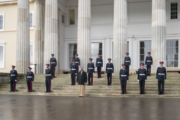 Abu Dhabi Crown Prince Sheikh Mohamed bin Zayed Al Nahyan, who is also the deputy supreme commander of the UAE armed forces, attended on Friday the graduation ceremony of his son, Sheikh Zayed bin Mohamed bin Zayed Al Nahyan, and several Emirati cadets at the Royal Military Academy Sandhurst in the United Kingdom. — WAM photos