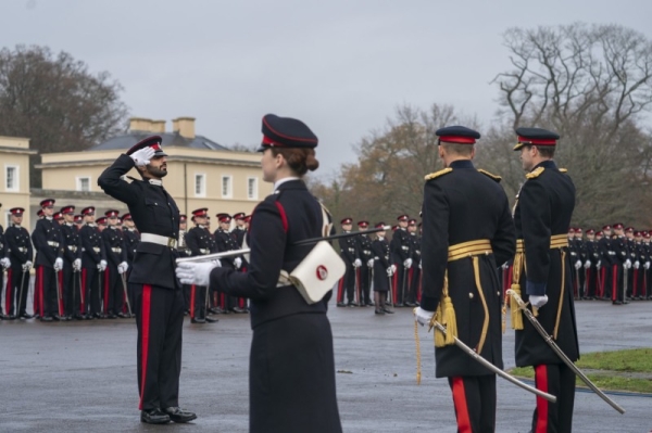 Abu Dhabi Crown Prince Sheikh Mohamed bin Zayed Al Nahyan, who is also the deputy supreme commander of the UAE armed forces, attended on Friday the graduation ceremony of his son, Sheikh Zayed bin Mohamed bin Zayed Al Nahyan, and several Emirati cadets at the Royal Military Academy Sandhurst in the United Kingdom. — WAM photos