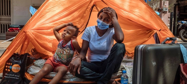 Tents have been provided for migrants in Beirut, Lebanon, who no longer have a place to live. — Courtesy photo