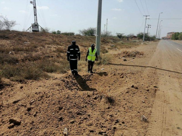  A military projectile launched by Yemen’s Iran-backed Houthi militia fell in Jazan, southwestern Saudi Arabia, the Saudi Press Agency reported on Wednesday.